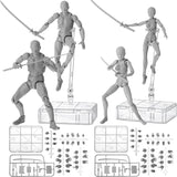 4 Sets Action Figures Body Artists PVC Model Drawing Mannequin Figure