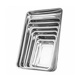 1PCS Deep Service Storage Tray Pan Stainless Steel BBQ Plates For Food Container Steamed Dishes Kitchen Pastry Baking Tools