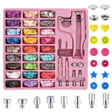 T5 Plastic And With Snaps Pliers Set,Colorful Round,With Metal Snap Buttons For Clothes Sewing,Bibs