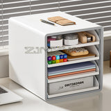 A4 Paper Desktop Storage Rack Document Drawer Organizer Multilayer Student Book Sorting Box For Home Classroom Office Supplies