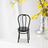 2 Pcs Miniature Black Dining Chair 1:12 Scale Mini Metal Chairs For DIY Dollhouse Kitchen Furniture Decoration Toy