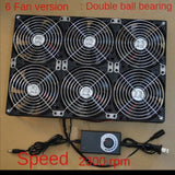 120mm Computer Fan with Speed Controller AC Plug Power Cord 110V 220V to DC 3V - 12V 2A Exhaust Coog Router Grow Tent Plant