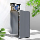 USB C Hub M.2 SSD Enclosure -Compatible+USB3.1+RJ45+PD Type-C Docking Station For M.2 NVME NGFF SSD For