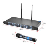 4Pcs Set Professional Karaoke 4 Channel Uhf Wireless Handheld Headset Lavalier Clip On Microphone System Set Mic for Pc