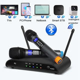 Dual Microphone Karaoke UHF 2 Channel Wireless Micro Phone System for Party Church Home Professional Handheld Mic