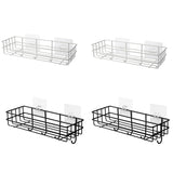 2Pcs Toilet Wall-Mounted Wrought Iron Bathroom Towel Free Punch Shower Gel Storage Rack
