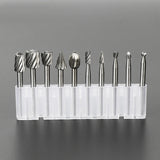 10PCS HSS Multi Tool Routing Router Bit Mill Cutter Attachment Compatible High Speed Steel Rotary Burr for Dremel