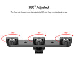 PT-23 Vlog Expansion Bracket 3 Cold Shoe Mounts 180° Rotatable for Mounting LED Video Light Microphone