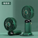 USB Rechargeable Small Pocket Handheld Long Lasting Desk air coolers LED Display Mini Portable 3 IN 1 Hand Fan