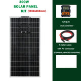 300W Panel 12V to 110V/220V 3000W Pure Sine Wave Inverter Solar System Kit Battery Charger Complete Power Generation