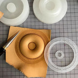 Leathercraft Donut Mold Manual DIY Vegetable Tanned Leather Shaping Synthetic Resin Die with Cutting Auxiliary Ruler
