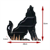 Wolf Crystal Display Shelf Wooden Essential Oil Storage Rack Wall Hanging Decor Living Room Organizer Ornaments