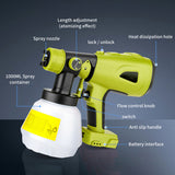 Cordless Handheld Electric Paint Sprayer with 1000ML Container - Replacement for RYOBI 20V Max Battery