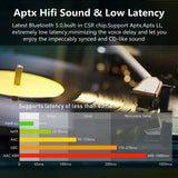 80M Bluetooth 5.0 Transmitter Receiver Aptx HD LL Low Latency Wireless Audio Adapter 3.5mm AUX RCA Jack for PC TV Headphones