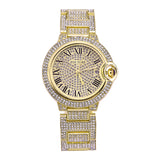 PINTIME Women for Watch Diamond Iced Out Couples Quartz Wristwatch Waterproof 30m Stainless Steel Strap Calendar Luxury Relogios
