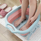 Foldable plain foaming bucket Plastic foot bath large heightening fording barrel Foot massage basin