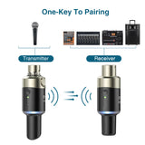 Lekato Mw-1 Wireless Microphone System Wireless Receiver Transmitter System Rechargeable Wireless Guitar 5.8Ghz Plug On Xlr