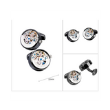 Movement Gear Precision Carving Fully Automatic Mechanical French Shirt Cufflinks Men's Sleeve Nails, A
