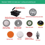 220V Multifunctional Electric 1200W Desktop Circular Cutter Aluminium Wood Plastic Cutting Mini Table Saw