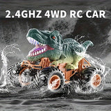 Remote Control Dinosaur Cars，Kids 2.4Ghz RC Dinosaur Truck Toys With Light Sound Spray Function