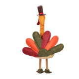 Ornaments For Fall Cute Long Fabric Turkeys with Telescng Legs Doll Personalized Holiday Party Decor