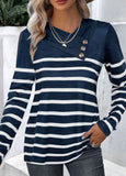 European And American Fashion V-neck Long Sleeve Top
