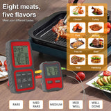 Advanced Smart Digital Food Thermometer - Wireless Dual Probes for Meat with APP Control & Timing Alarm