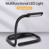 Neck Rechargeable Book Light with 3 Color Adjustable Brighess Eye-friendly Desk Lamp Bendable Arms for Reading