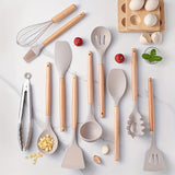 Silicone non stick safety kitchen utensil set, each set of 12 pieces