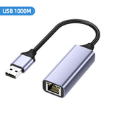 USB Ethernet Adapter USB3.0 PC Internet USB 1000Mbps Network Card RJ45 Type-C Gigabit 2.5G for Tablet Notebook