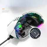 For M8 Ergonomic Gaming Cool Hollow Out Modeg Wired RGB Lighting Lightweight Mouse Color Matching Design