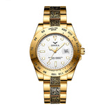 Brand ONOLA Business Casual luxury retro stainless steel golden men's watch high quality gold watches men