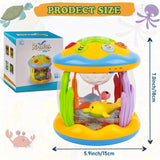 Infant Toys-3D Ocean Projector Toys, Crawling Learning Prone Toys That Can Light Up Music