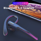Bluetooth Headphone V5.0 Wireless Headset Mini Handsfree Earphone 15Hrs Talking with Mic 360 Degree Rotating Earhook