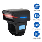 Wearable Ring Type Barcode Scanner - USB Wired + 2.4G + BT Three-Mode Connection, Supports One-Dimensional Barcode & QR Code Scanning