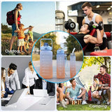 Sports threepiece gradient color frosted bouncing large capacity sports water bottle set cups