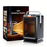 1pc Fan Heater, 1000 W Portable Mini Heater With Time Function Tilt Protection Heater, Cooling And Heating Switch, 3 Heat Settings And Overheating Protection For Office, Living Room, Bedroom (White/Black)