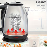 1PC, 1500W Electric Kettle,1.8L Portable Electric Teapot, Double Wall ,304 Stainless Steel Kettle With Convenient Pouring Port