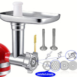 1pc, Food Grinder Attachments For KitchenAid Stand Mixers, Meat Grinder, Sausage Stuffer, Perfect Attachment For KitchenAid Mixers, Silvery(Machine/Mixer Not Included) Kitchen Stuff Clearance Kitchen Accessories Baking Supplies Clearance