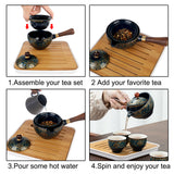 360 Rotation Maker and Infuser Porcelain Chinese fu Set wers Exquisite Shape Ceramic Tea Cup for Puer