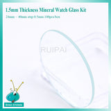 100pcs/box 24mm~40mm Assort Size 1.5mm thick Round Mineral Watch Glass Replacement parts For Watchmakers