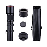 500mm F/8.0-32 Super Telephoto Lens Manual Zoom + T-Mount to NEX E-Mount Adapter Ring Kit Replacement for Sony A9 A7 A7R A7S