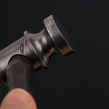 DIY Handmade Damascus Patterned Steel Hammer Leather Goods Hammer Stitch Finishing Hammer Carving Repair Tools With Ebony Handle