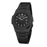 PINTIME Fashion Business Mens Watches Large Face Analog Quartz Wristwatch For Man Matte Stainless Steel Band Reloj Hombre Gifts
