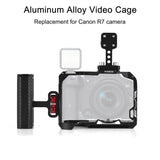 Andoer Top Handle + Side Grip Kit Video Cage with Cold Shoe Mount Numerous 1/4 Inch Threads for Canon R7 Camera