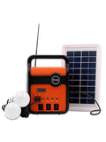 Home Power Panel Generator Kit - 2 LED Bulbs, Energy-Saving Solar Lighting with FM Radio