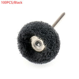 100PCS Scouring Pad Brush Nylon Abrasive Brush Fiber Grinding Sanding Head Buffing Polishing Wheel For Grinding Tools 3MM Shank