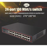 1 Set 24-Port 100 Gigabit VLAN Ethernet Switch Home Splitter Network Splitter EU Plug
