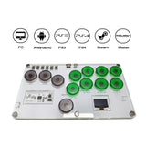 Arcade Joystick Hitbox Street Fighter Fight Stick Game Controller nical Button for PC/PS4/Switch ,Green