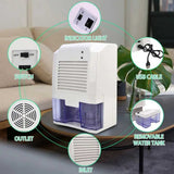 Portable Small Household Dehumidifier - Quiet, Quick, and USB Powered for Bedroom Use